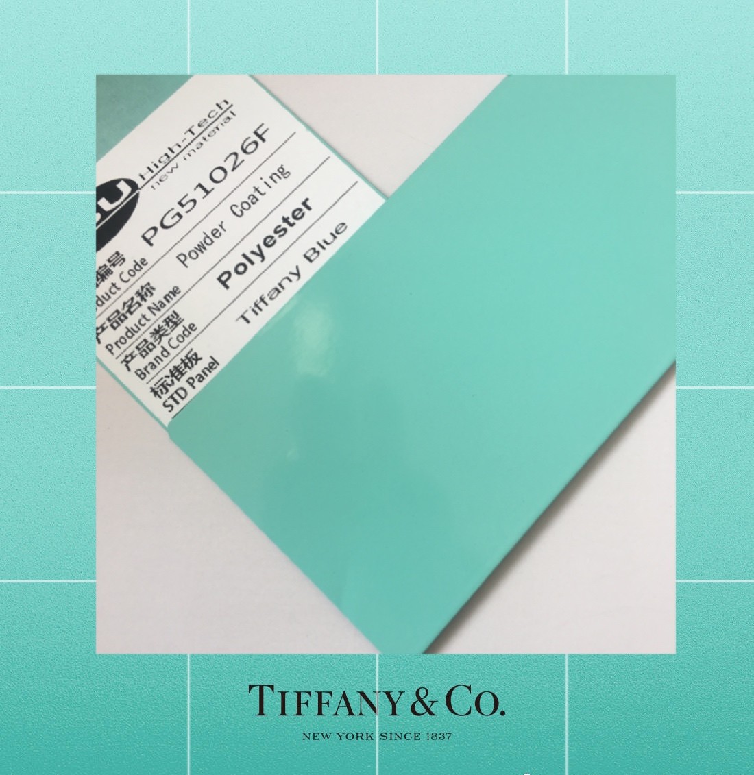 RAL Colors Epoxy Powder Paint 10% Matte Tiffany Co Blue Indoor \u0026Outdoor Use, image size:1100x1131