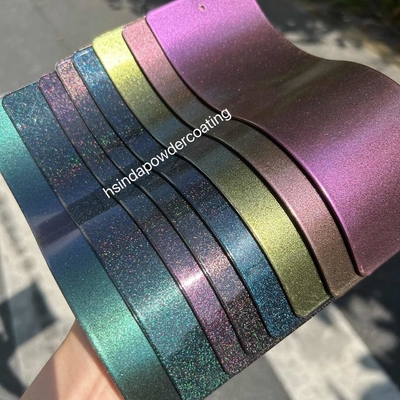 Metallic Electrostatic Powder Coating Illusion Transparent Colorful Glittering Spray Paint
